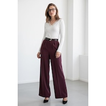 Madmext Mürdüm Yüksek Bel Pileli Kemerli Geniş Paça Kadın Pantolon Mg2615 Mürdüm Madmext Mürdüm Yüksek Bel Pileli Kemerli Geniş Paça Kadın Pantolon Mg2615 Mürdüm