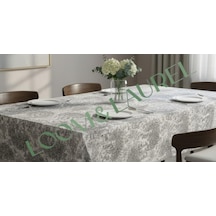 Jakarlı Dokuma Dikdörtgen Masa Örtüsü 160 X 240 Cm Gri Ağırlıklı Çok Renkli