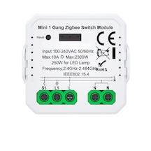 Tuya & EWelink Uyumlu Zigbee 10 A / 220 V Röle Akıllı Anahtar