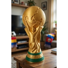 Dünya Kupası Temalı Dekoratif Kupa Biblosu Futbol Severlere Özel Masa Üstü Ve Raf Süsü