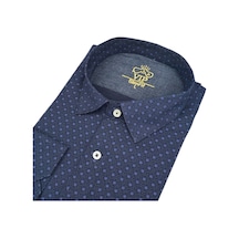Slim Fit Pamuklu Uzun Kollu Cepsiz Spor Gömlek Slim Fit Kalıp Lacivert