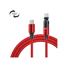 Fxctl-wya09 60w 3a Usb-c / Tip-c Tip-c 180 Derece Döner Dirsek Hızlı Şarj Kablosu, Uzunluk: 2m Kırmızı