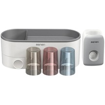 Suntek Diş Fırçası Rafı Duvara Monte Macunu 3-fincan-gri 3 Fincan Gri Diğer