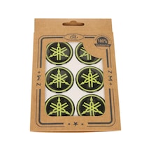 YAMAHA Koruma Takozu Damla Etiket Sticker Ø39 mm SİYAH-SARI