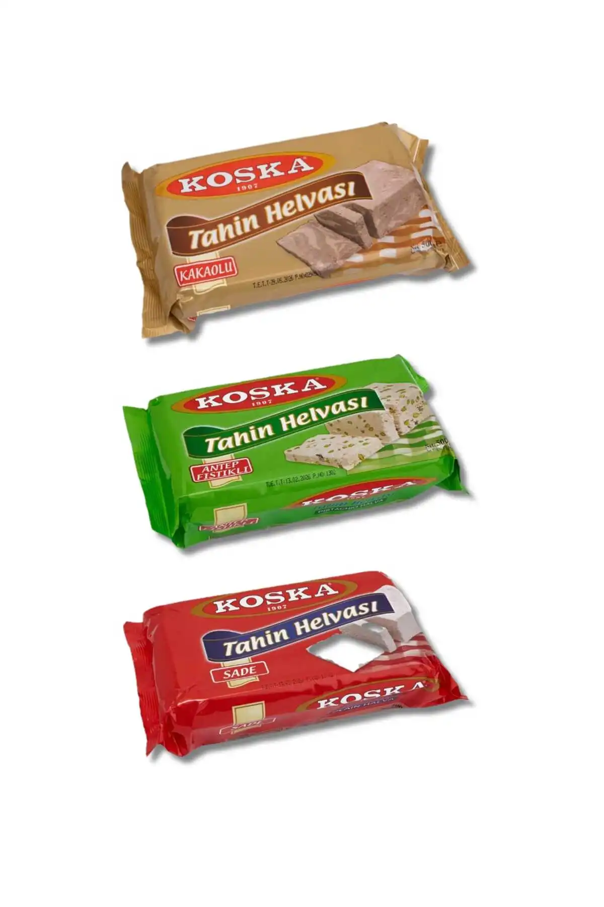 Koska Sade & Kakolu & Fıstıklı Tahin Helvası 500 Gr