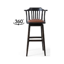 Arven Döner Ahşap Bar Sandalyesi Siyah