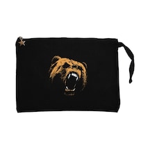 Grizzly Bear Siyah Clutch Astarlı Cüzdan / El Çantası Siyah