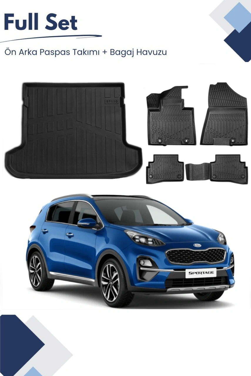 Kia Sportage 2016 Model Tam Uyumlu Paspas+bagaj Havuzu Seti