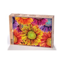 King Of Puzzle Krizantemler Ahşap Puzzle 500 Parça