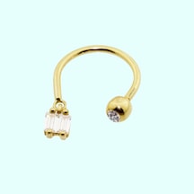 Altın Burun Hızma Piercing 14 Ayar Baget Taşlı Altın