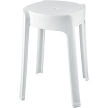 Plastik Kaymaz Tabure Beyaz