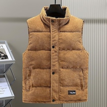 Erkek Ceket Sonbahar Sıcak Pamuk Kalın Ceket Erkek Kış Artı Boyutu Giyim Erkek Yelek Sarı