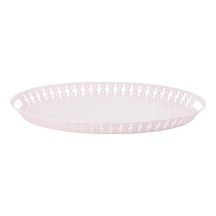 Tr Servis-sunum Tepsi 52x39 Cm Tozpembe Renk Meridyendukkan Yuvarlak Tepsi Çelik Genel