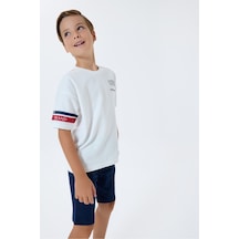 U.S. Polo Assn. Erkek Çocuk Bermuda Takım, İki İplik, %100 Pamuk / %100 Cotton Beyaz