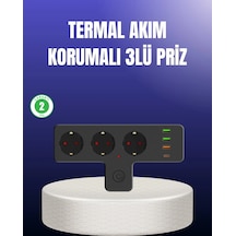 Usb Ve Type-c Portlu Anahtarlı Çoklu Priz Güç Ünitesi Standart