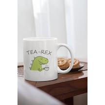 Tea-rex Baskılı Porselen Kupa Bardak Beyaz