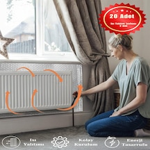 20 Adet Isı Yalıtım Levhası Kalorifer Petek Arkalığı Radyatör Arkası Levha