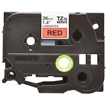 Tze-461 36Mm Kırmızı Üzerine Siyah Laminasyonlu Etiket