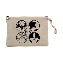 Kiss Figure Krem Clutch Astarlı Cüzdan / El Çantası Krem
