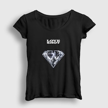 Presmono Kadın Love Shot Exo T-shirt Siyah