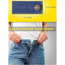 1 Adet Pantolon Etek Kot Bel Genişletici Kemer Düğmesi Mavi
