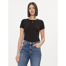 Tommy Hılfıger Kadın T-shırt Dw0dw17383-bds SIYAH