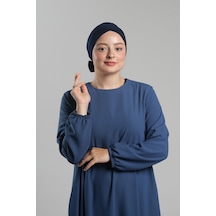 Hürrem Bone Lacivert Pratik Hazır Geçmeli Fiyonklu Bone Sandy Çift Taraflı Çapraz 3007b 02 Lacivert