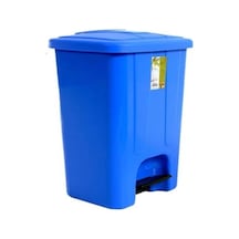 Omnipazar Sy-4255 40 Lt Köşeli Pedallı Plastik Çöp Kovası İç Kovasız Mavi