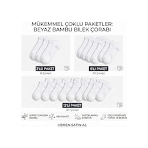 Çorap Giyim Erkek Bambu Patik Çorap 12 Li Paket, Siyah Beyaz Gri, Nefes Alan Nem Emici Yumuşak Günlük Spor Bilek Çorabı