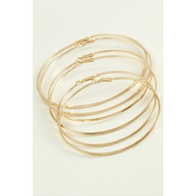 Ezme - 455 - Metal Halka Küpe - Glblseme - 6 Adet-sarı çok renkli