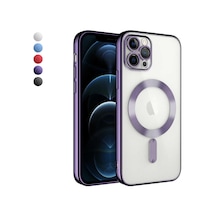 İphone 11 Pro Kılıf Magsafe Özellikli Metal Lazer Silikon Kapak Fc2855