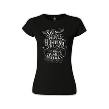 Supernatural - The Family Business Siyah Kadın Tshirt 001