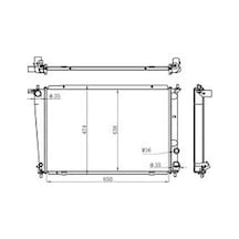 ORIS BHY019026 Radyatör Brazing Kalın Tip Hyundai Starex 2.5 Td 650X438X26 Mek.