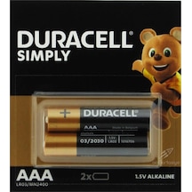 Duracell Simply 1.5v Alkaline Aaa İnce Kalem Pil 2'li Paket