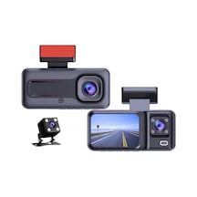 Hasuba 3 Kameralı Araç İçi Kamera Seti-1080p Full Hd,170 Geniş Açı Ön,120 Kabin İç Kamera,gece Görüşlü Su Geçirmez Arka Park Kamerası,döngüsel Kayıt Ve G-sensor Destekli 360-2