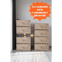 Ae-2034 Galata 4 Çekmeceli Patentli Çam Renkli Şifonyer Yatak Oda