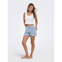 Only Onlphıne-aude Jaquard Dnm Shorts Qyt Kadın Mavi Şort - 15379250
