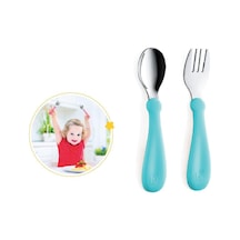 Babyjem Paslanmaz Çelik Çatal Kaşık Seti 522 Turkuaz Turkuaz