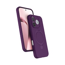 Huawei Honor 600 Lite Regal Magsafe Standlı Kapak - Derin Mor Düz Renkli
