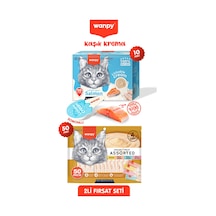 2li Set - Somonlu Tahılsız Kaşıklı Kedi Ödül Kreması Ve 50 Adet Krema Kedi Ödülü 20 X 16gr