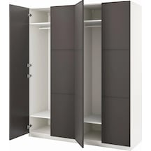 Ikea Beyaz Geniş Kapaklı Gardırop Beyaz-koyu Gri