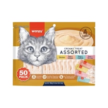 Ayrex Wanpy Karışık Dört Lezzetli Krema Kedi Ödülü 50'li 50x14 Gram