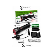Gold Silver Gs-15750 50w 4000 Lümen Profesyonel Şarj Edilebilir Zoomlu Tü Fek Ve El Feneri Seti 6000 Mah Siyah