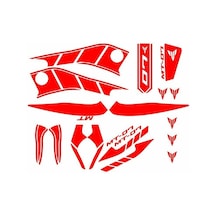 Yamaha Mt07 2014 - 2017 Uyumlu Kırmızı Sticker Set Standart