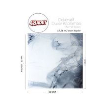 60x60 Cm Kendinden Yapışkanlı Duvar,banyo,tezgah Arası Gri-mavi Mermer-48 Adet 8039-60-48
