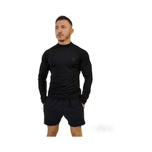 Nature The Brand Siyah Aktif Basınç Erkek Antrenman Tişört, Koşu Fitness Ağırlık Terletmez Tişört SIYAH