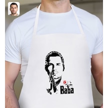 6Renk Kişiye Özel Godfather Baba Silüet Tasarımlı Beyaz Mutfak Önlüğü-1 (494437428)