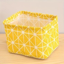 Chuangyinshop Sarı Renkli Kare Desenli Katlanır Saklama Organizer - Su Geçirmez Toz Geçirmez Sarı