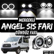 Ford Transit Tüm Modeller Uyumlu Üniversal Mercekli Angel Sis Farı Metal Su Geçirmez 76 Mm B Halkalı Gündüz Farı Sis Farı 55697284