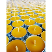 12 Adet Tealight Doğal Petek Balmumu Mum Standart Boy Beeswax Candle 50 x 22
